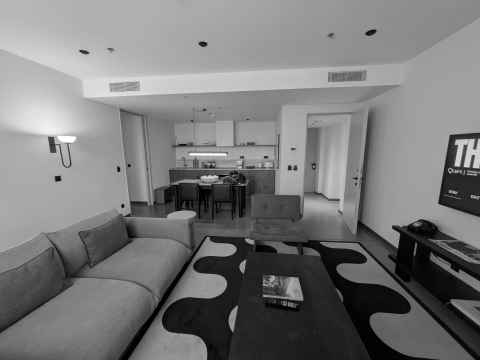 Lounge and kitchen of Rebello hotel suite in Porto / Gaia