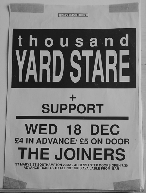 Thousand Yard Stare flyer from Southampton Joiners, 1990s