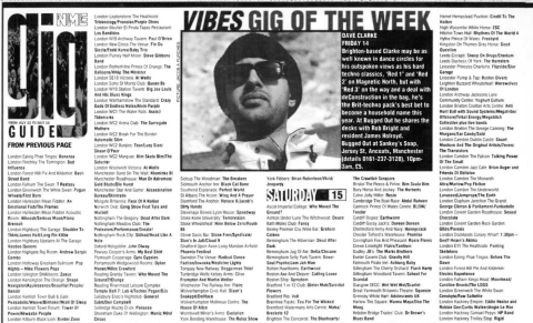 NME Gig Guide July 1995