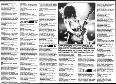 NME Gig Guide July 1995