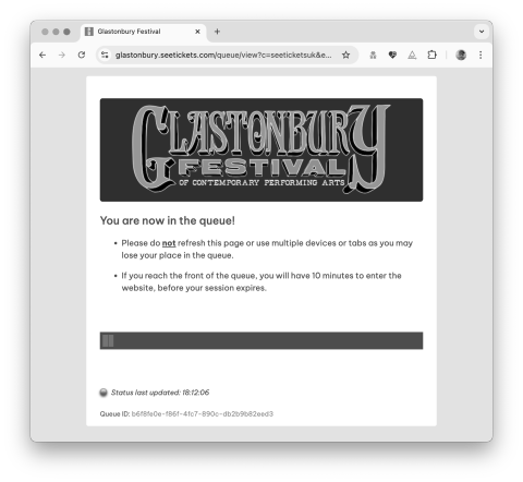 Glastonbury queue screenshot