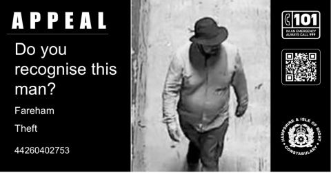 Police crime cctv image from Fareham